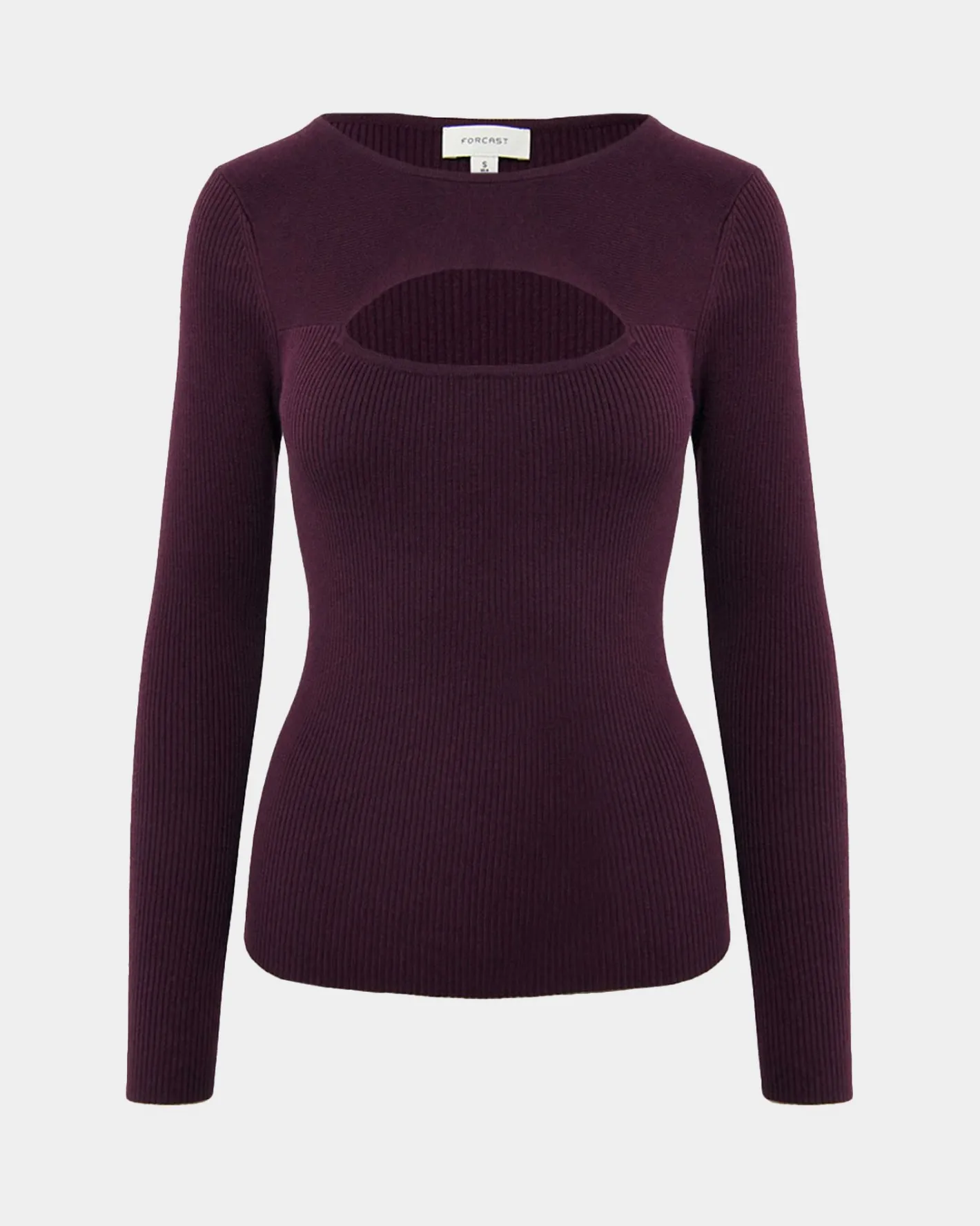 Forcast Maryam Cut Out Knit Top Purple New