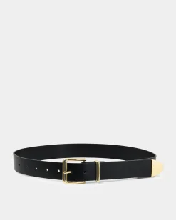 Forcast Massimo Leather Belt Black Online