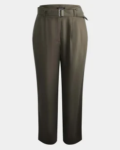Forcast Mazzy Cotton Belted Trousers Olive Hot
