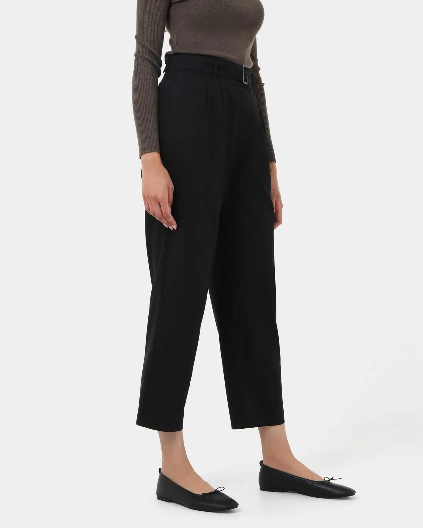 Forcast Mazzy Cotton Belted Trousers Black
