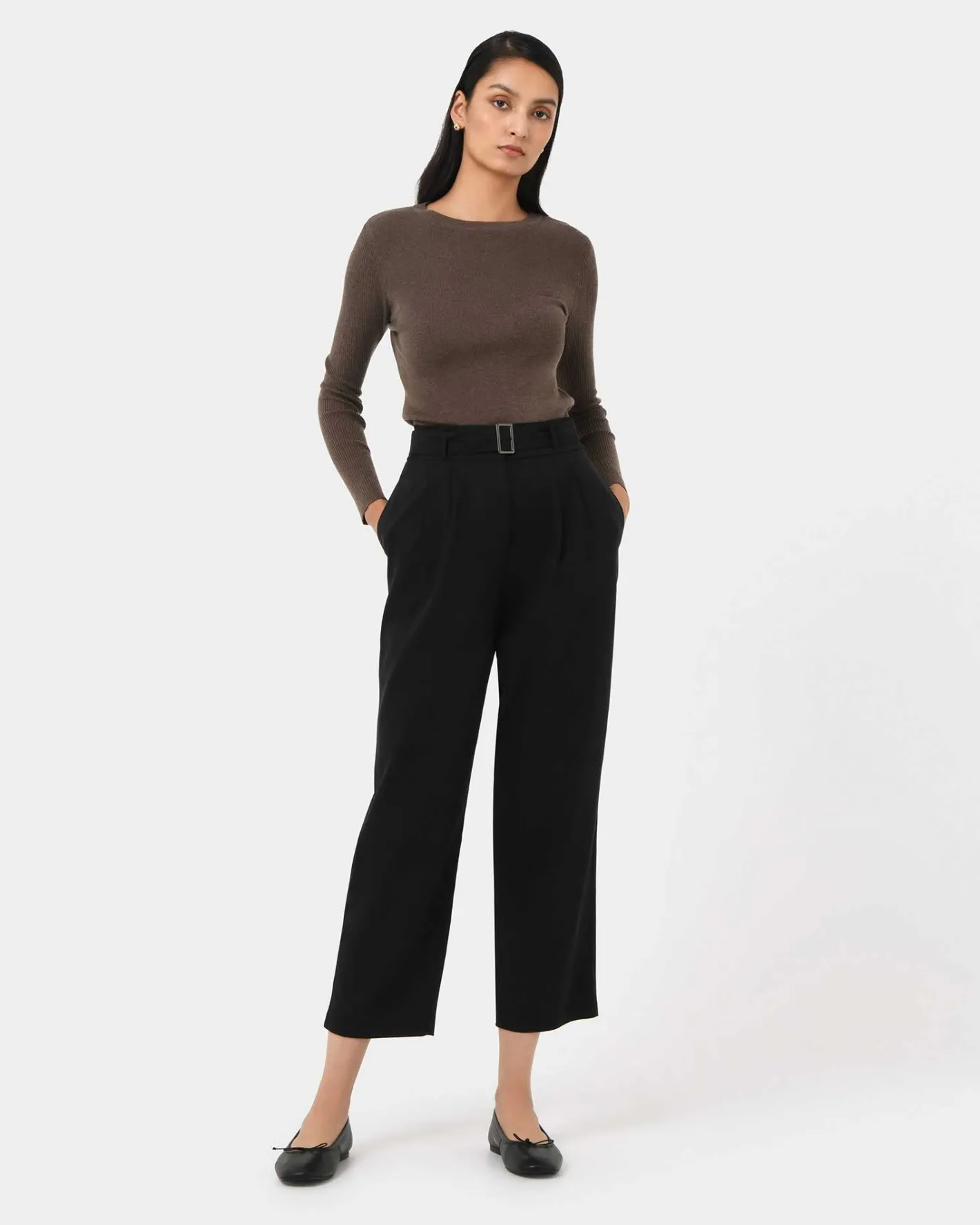 Forcast Mazzy Cotton Belted Trousers Black