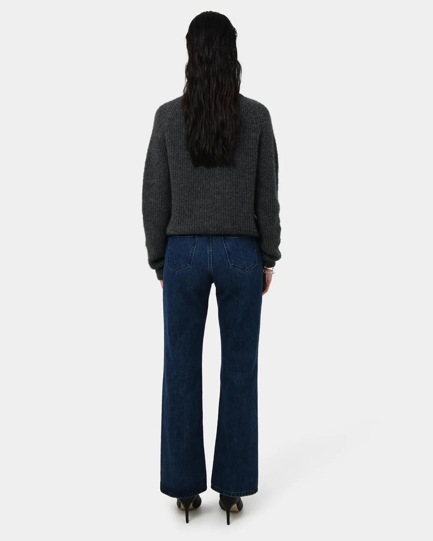 Forcast Mel Wool Blend Cardigan Charcoal Outlet