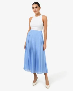 Forcast Melina Pleated Skirt Salt Blue Outlet