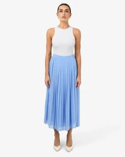Forcast Melina Pleated Skirt Salt Blue Outlet