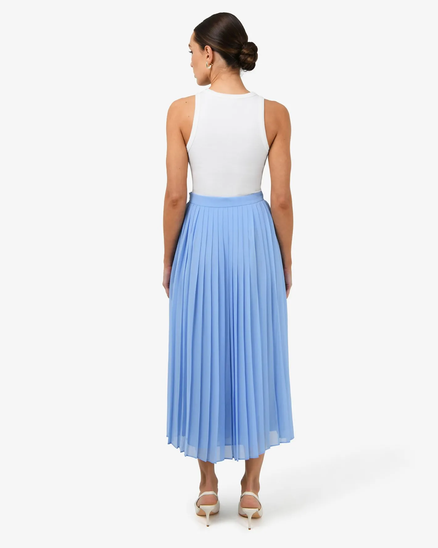 Forcast Melina Pleated Skirt Salt Blue Outlet