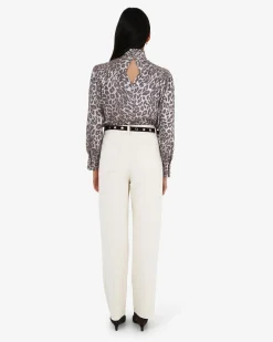 Forcast Melisa Gathered Yoke Top Leopard Best
