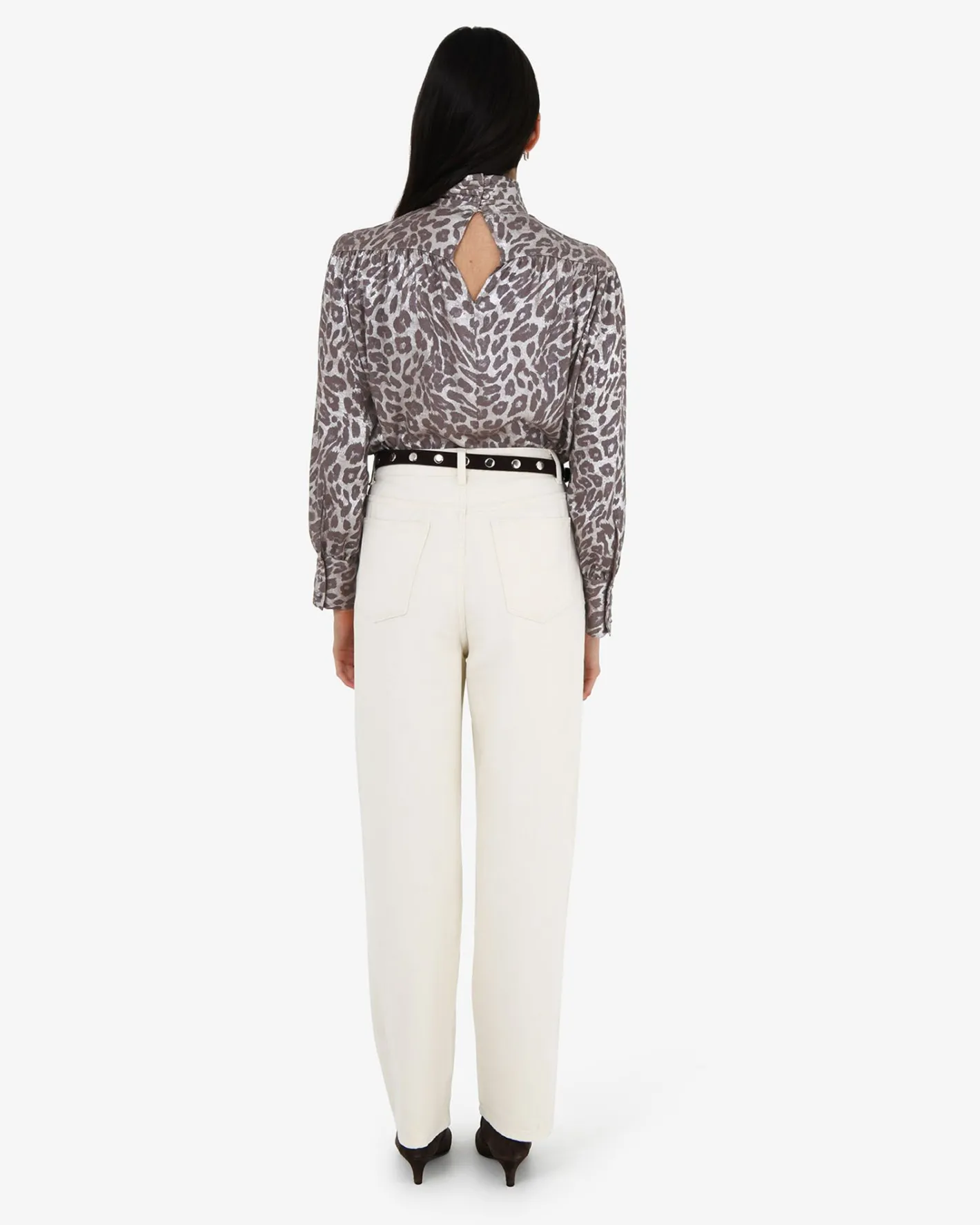 Forcast Melisa Gathered Yoke Top Leopard Best