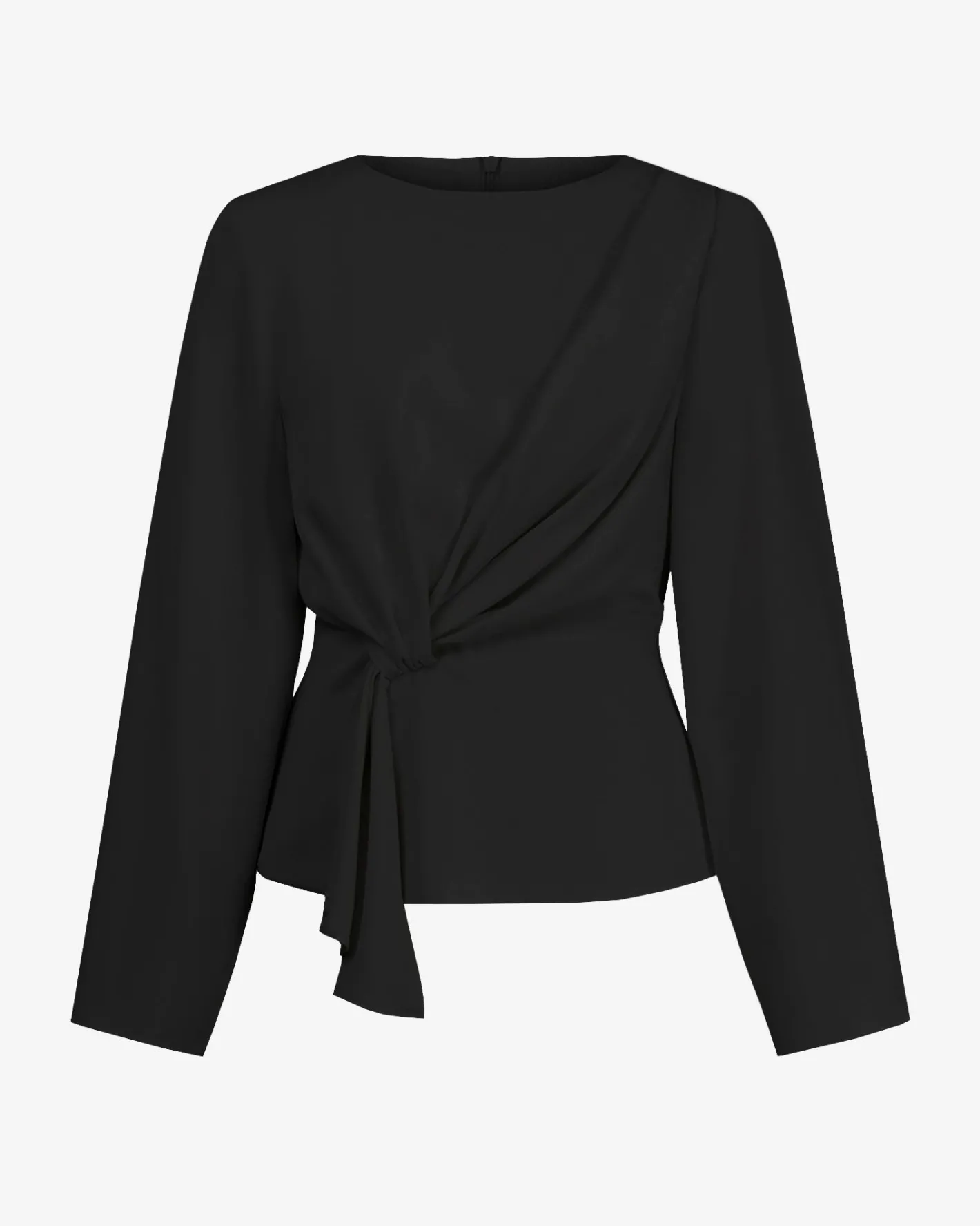 Forcast Melody Long Sleeve Draped Top Black Outlet