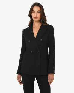 Forcast Merid Double Breasted Blazer Black Hot