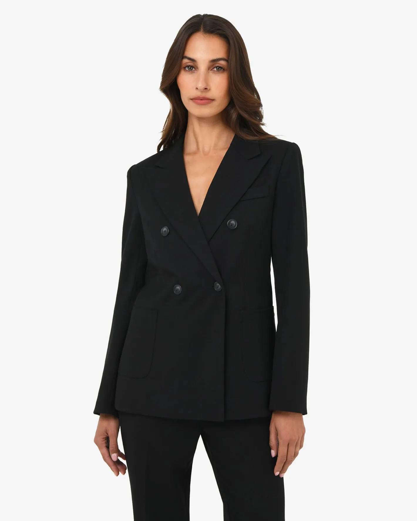Forcast Merid Double Breasted Blazer Black Hot