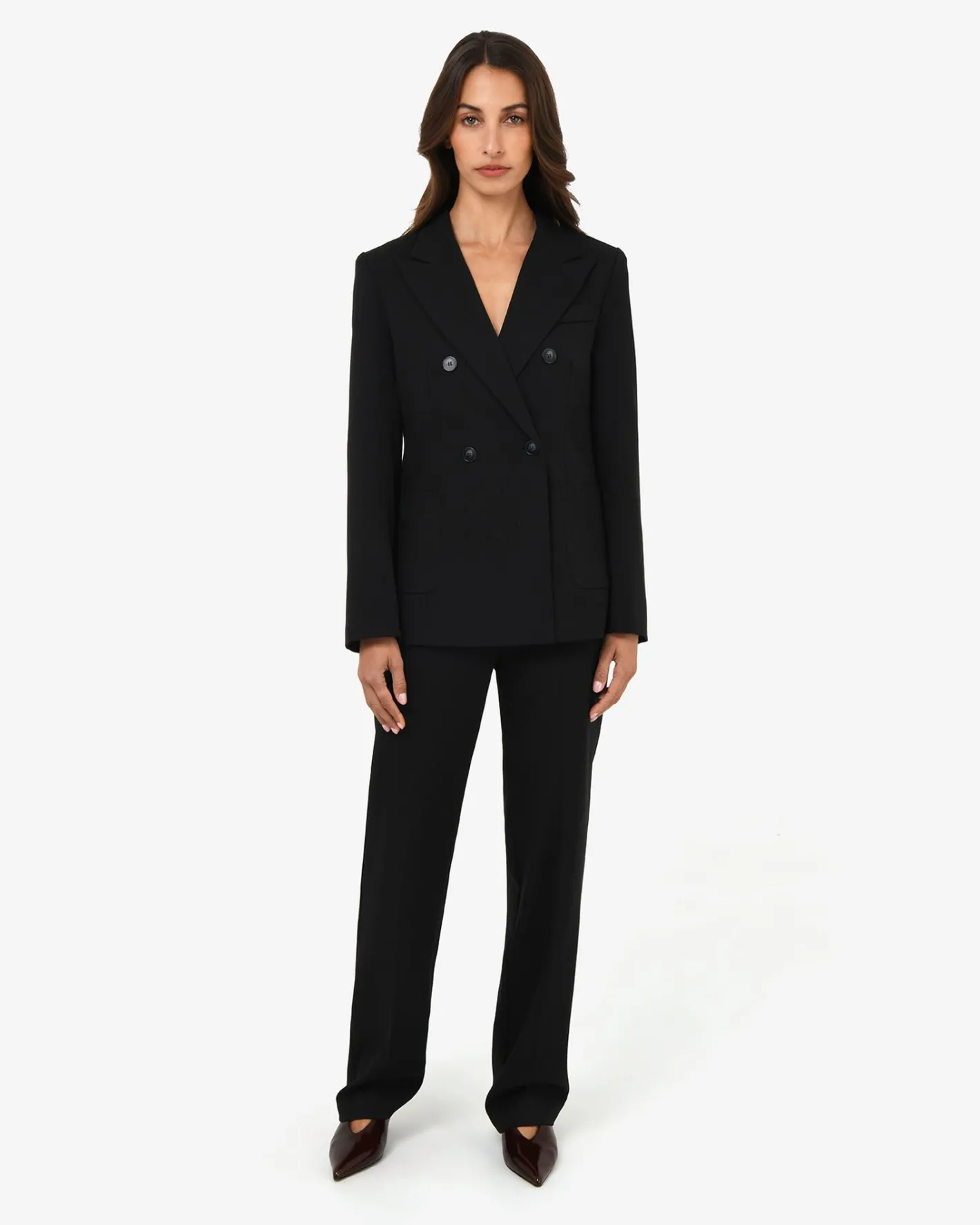 Forcast Merid Double Breasted Blazer Black Hot