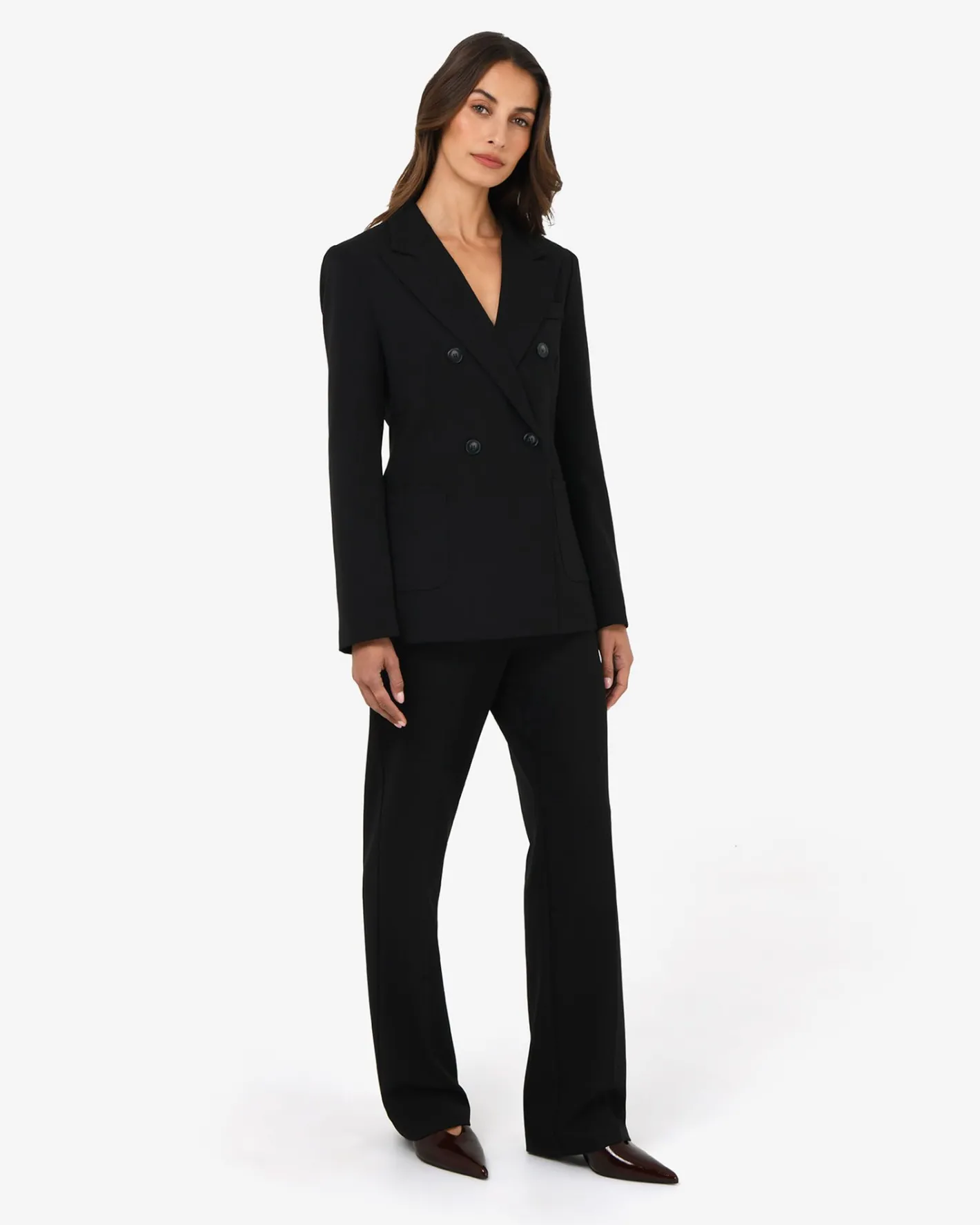 Forcast Merid Double Breasted Blazer Black Hot