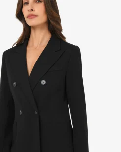 Forcast Merid Double Breasted Blazer Black Hot