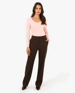 Forcast Merid Tailored Pants Espresso Hot