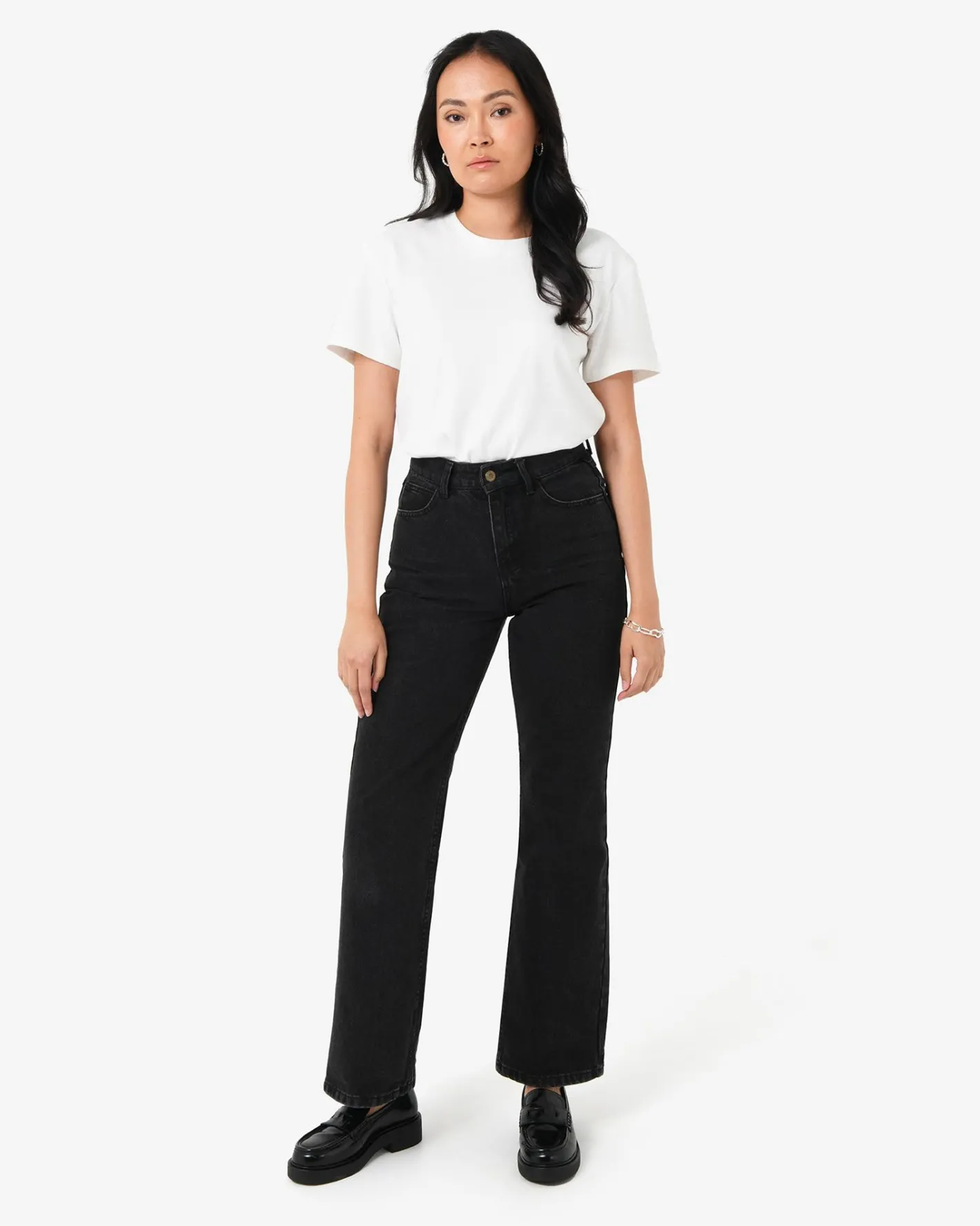 Forcast Merith Bootcut Jeans Washed Black Clearance