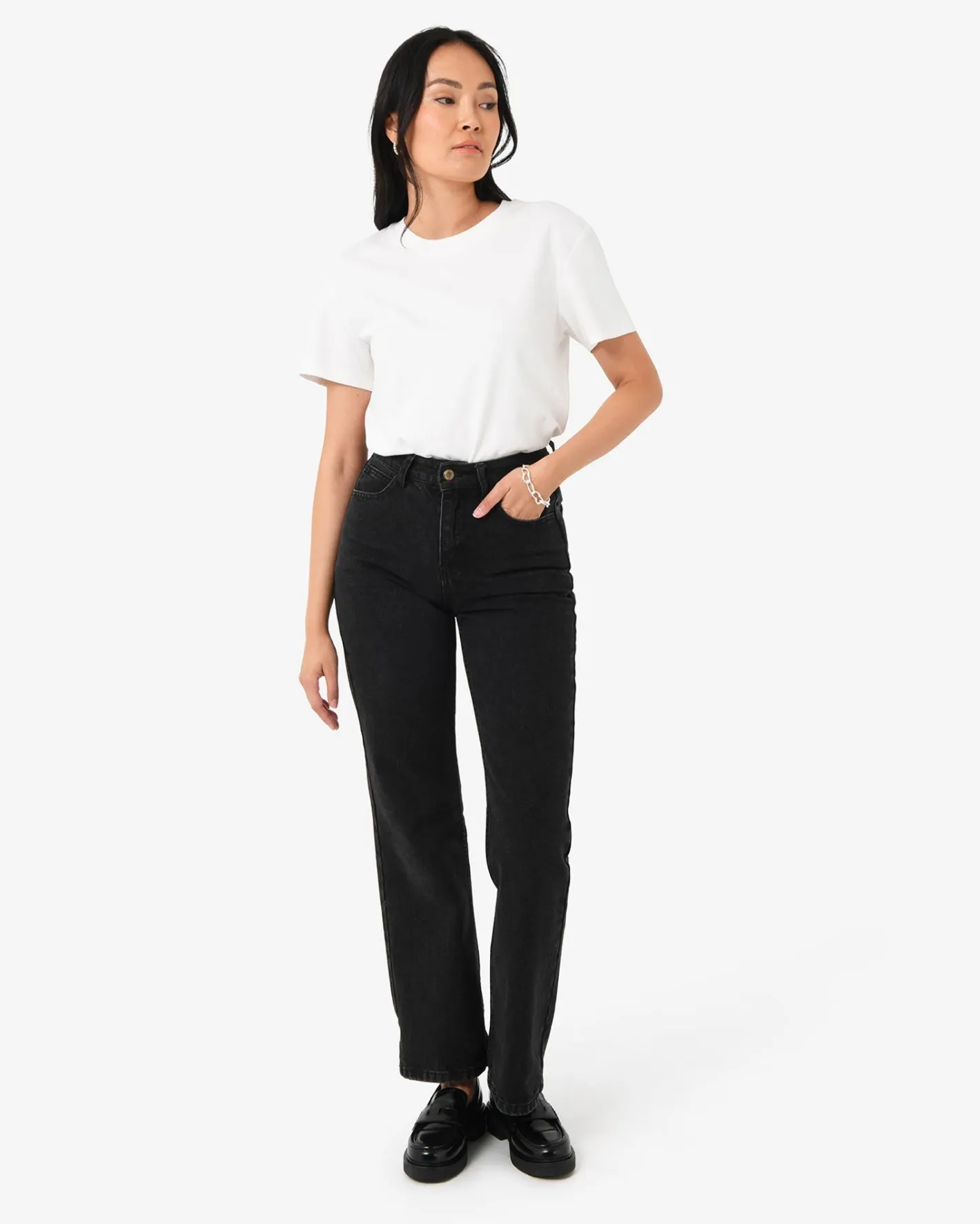 Forcast Merith Bootcut Jeans Washed Black Clearance