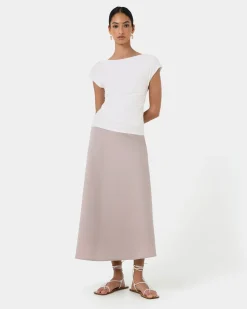 Forcast Mia Off Shoulder Jersey Top Ivory Discount