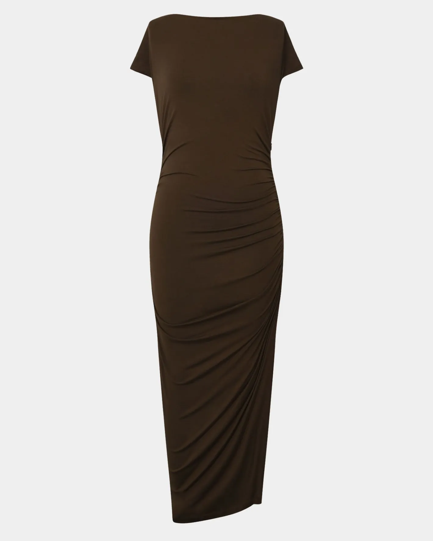 Forcast Mia Ruched Jersey Dress Chocolate Best