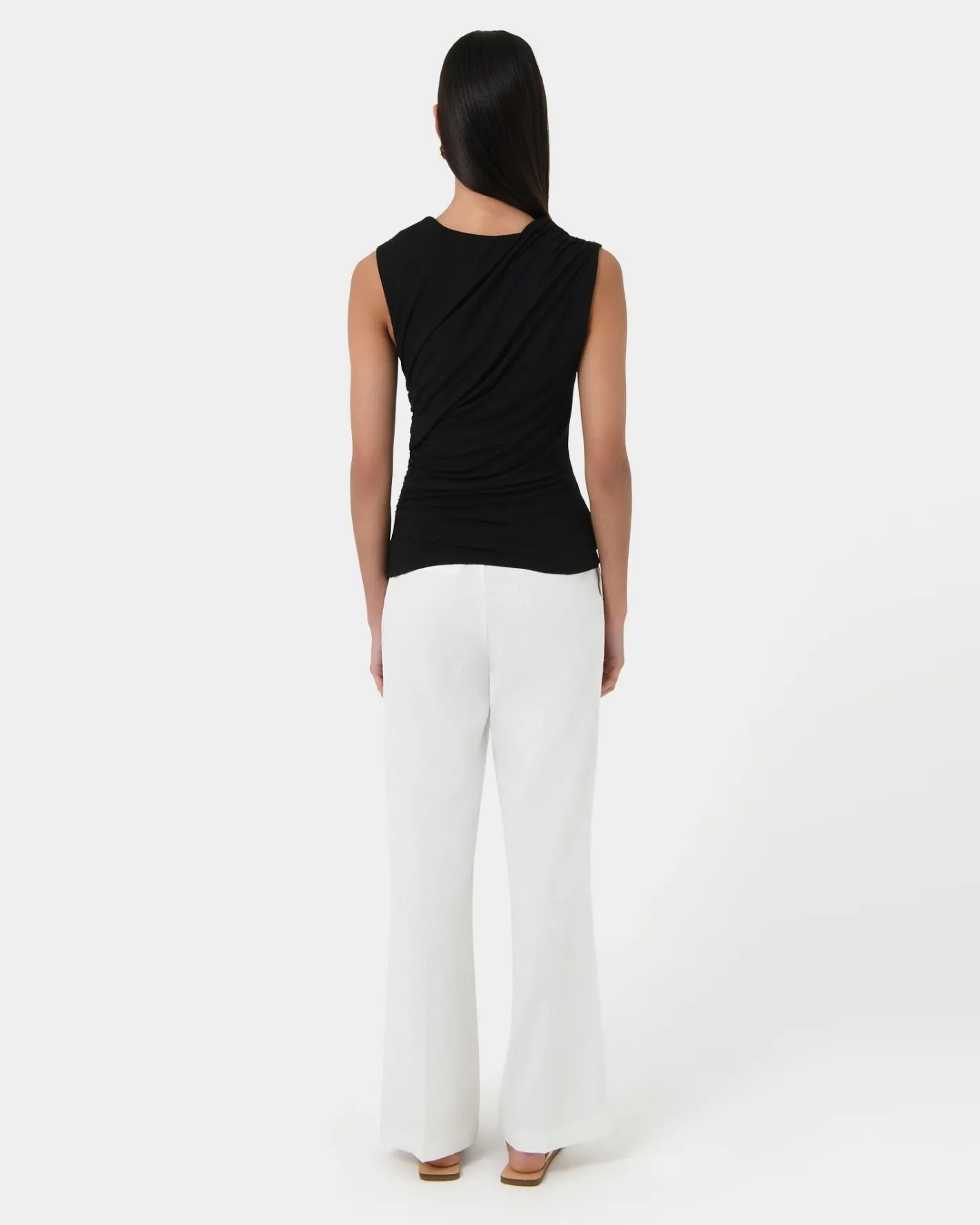 Forcast Mia Ruched Jersey Top Black