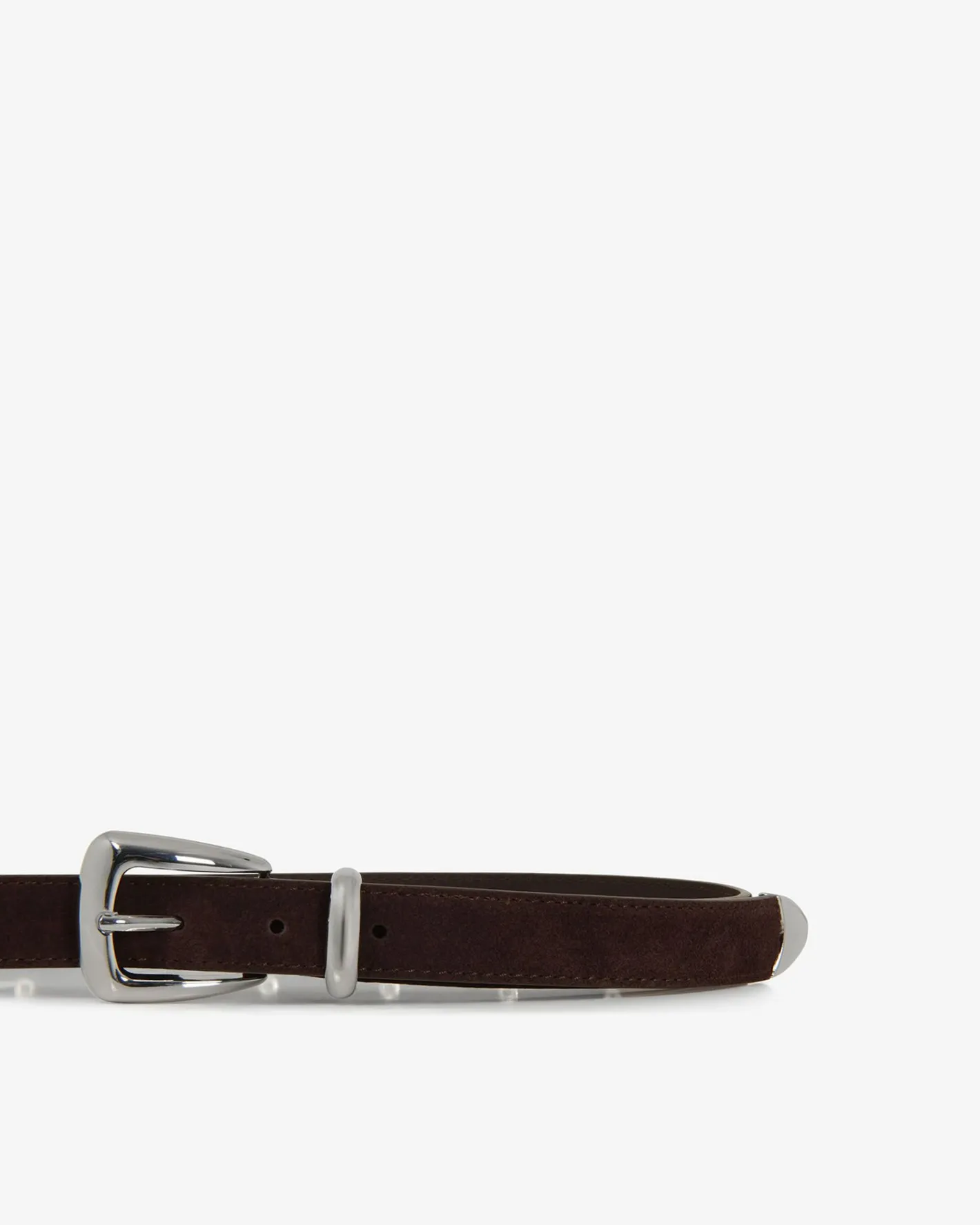 Forcast Mikala Suede Leather Belt Brown Discount