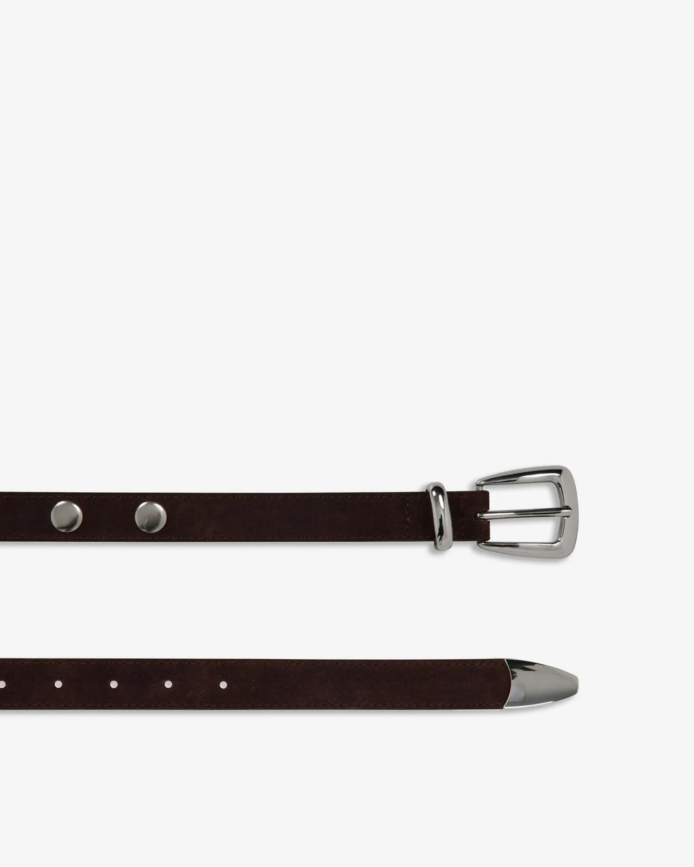 Forcast Mikala Suede Leather Belt Brown Discount