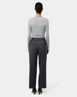 Forcast Milan Adjustable Waist Pants Grey Clearance
