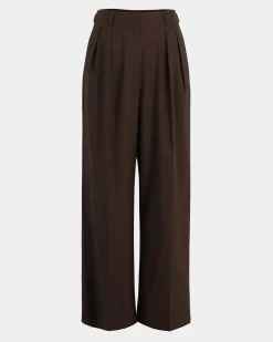 Forcast Milan Adjustable Waist Pants Chocolate Outlet