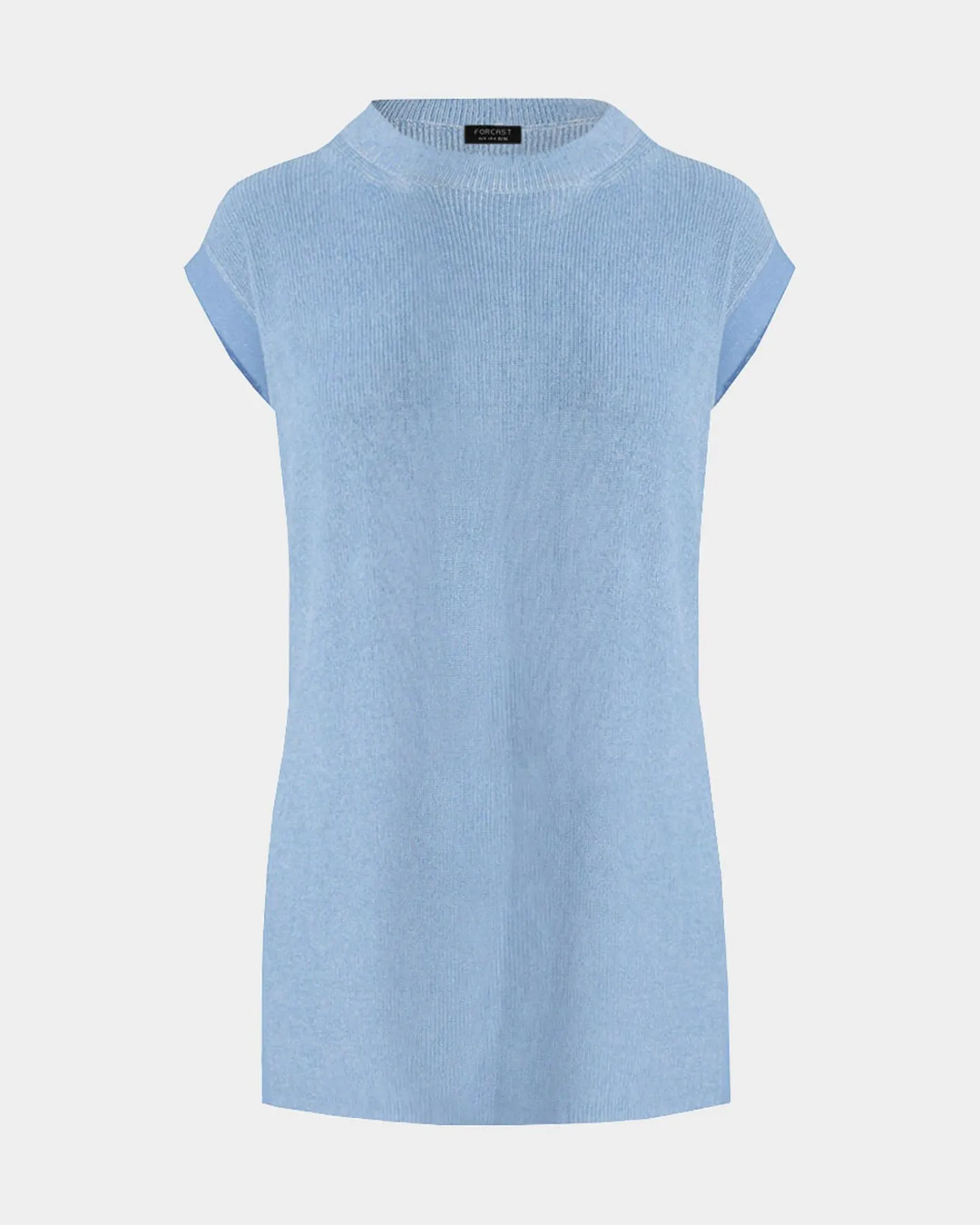 Forcast Milano Melange Knit Top Stone Blue Best