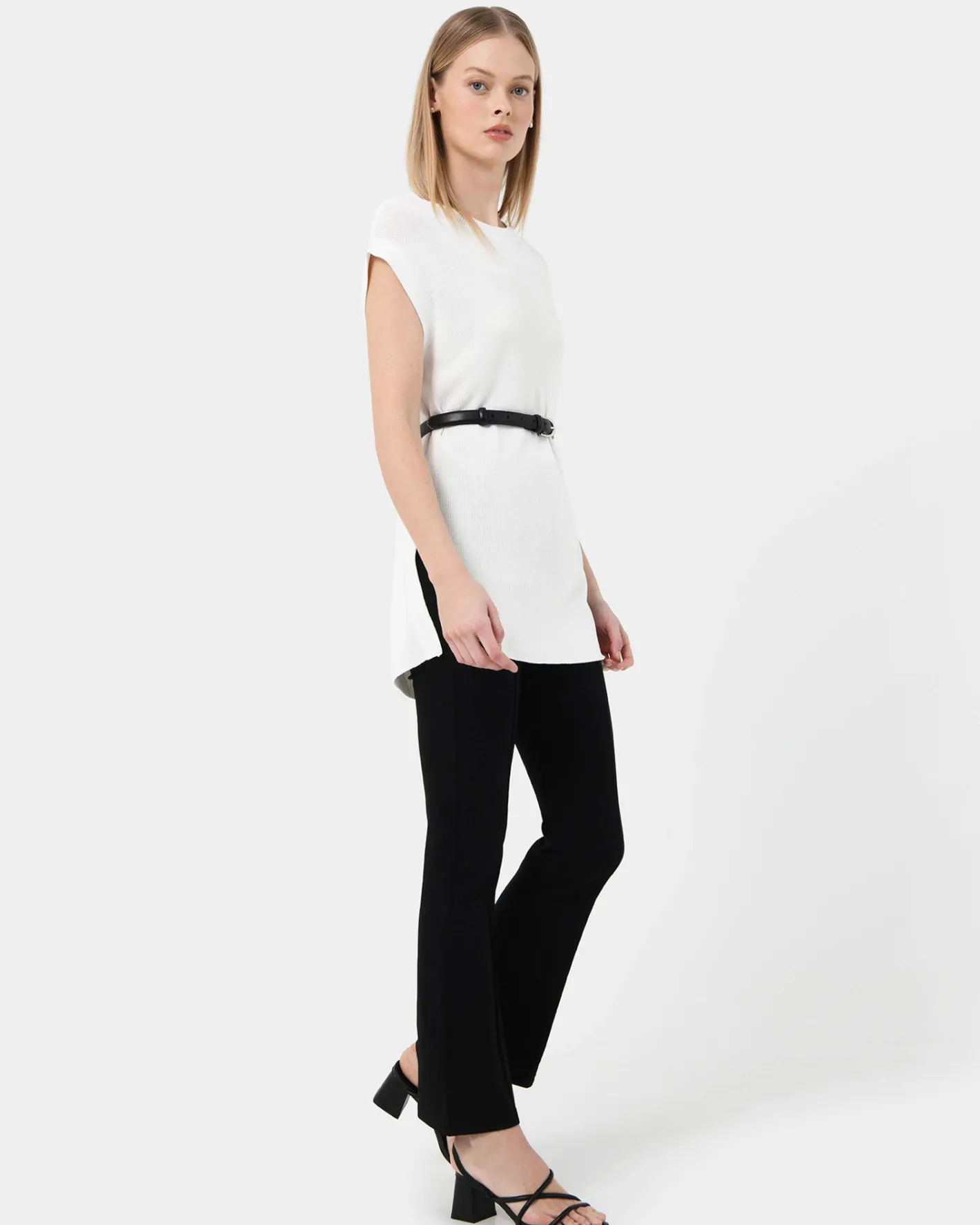 Forcast Milano Melange Knit Top Ivory Online