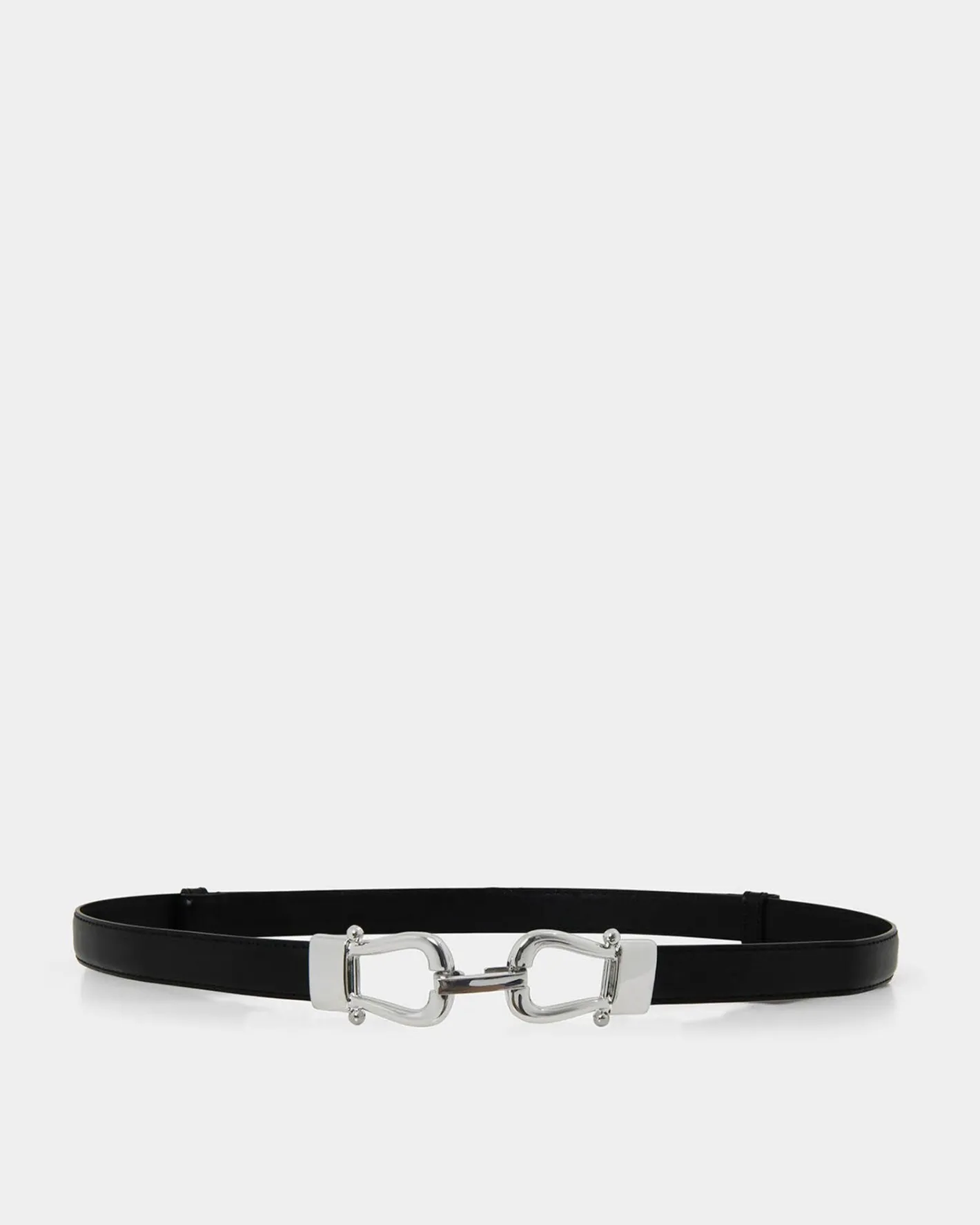 Forcast Mileena Leather Belt Black Silver Discount