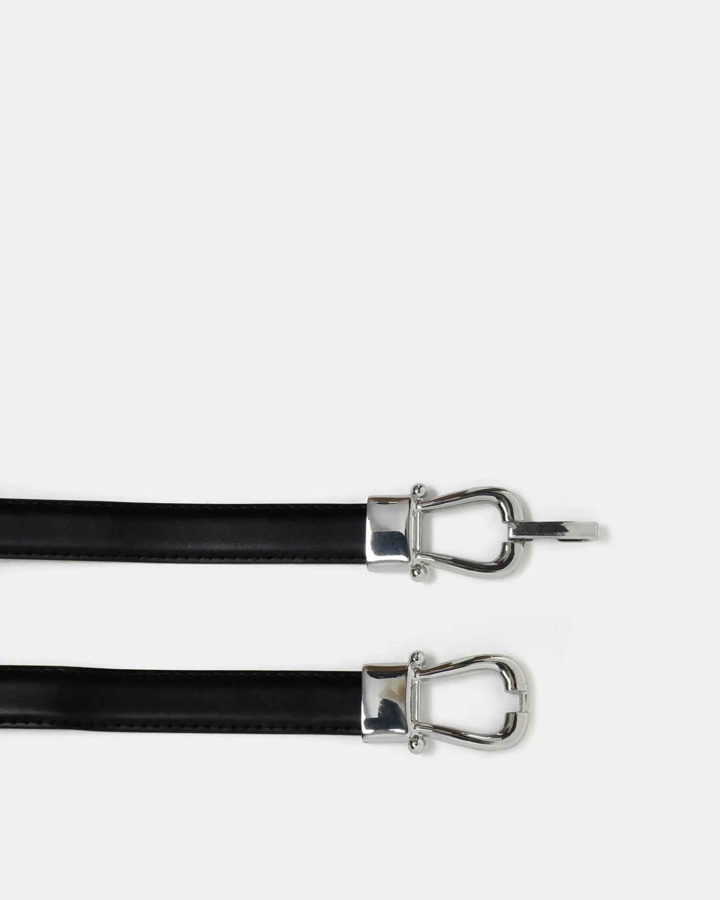 Forcast Mileena Leather Belt Black Silver Discount