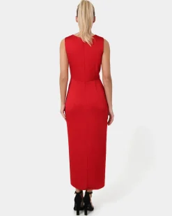 Forcast Mimi Front Twist Dress Red