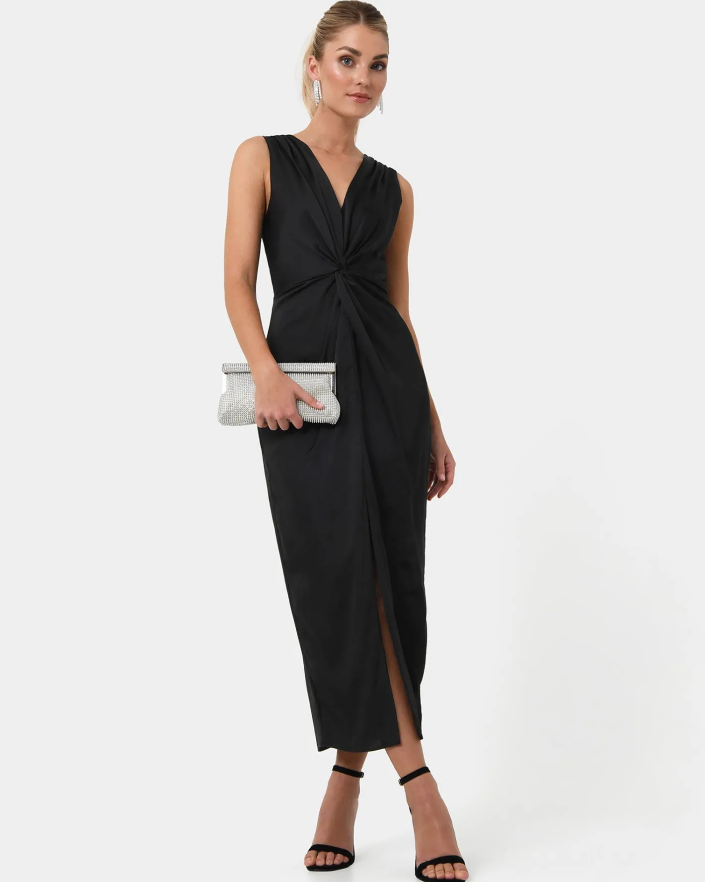 Forcast Mimi Front Twist Dress Black