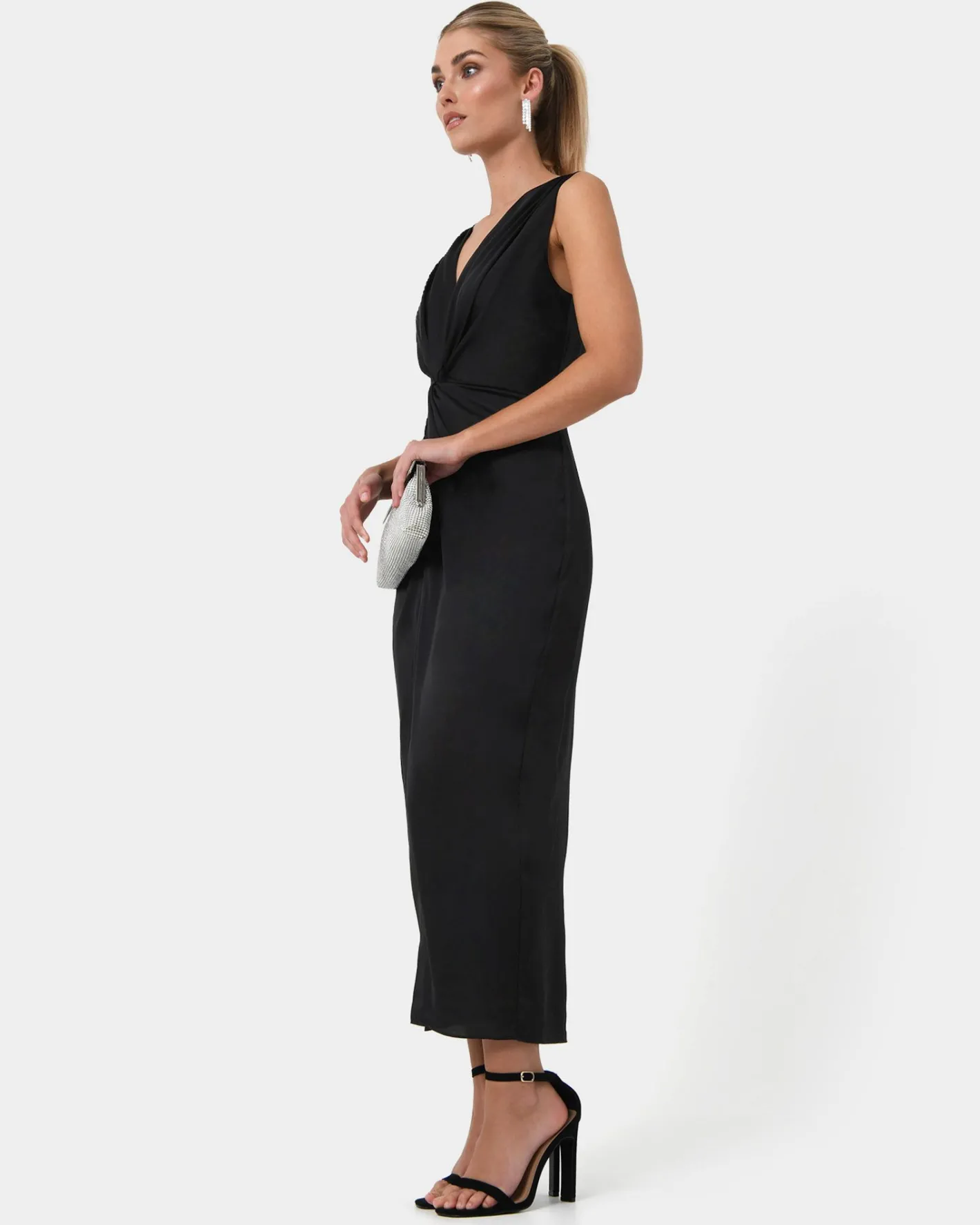 Forcast Mimi Front Twist Dress Black