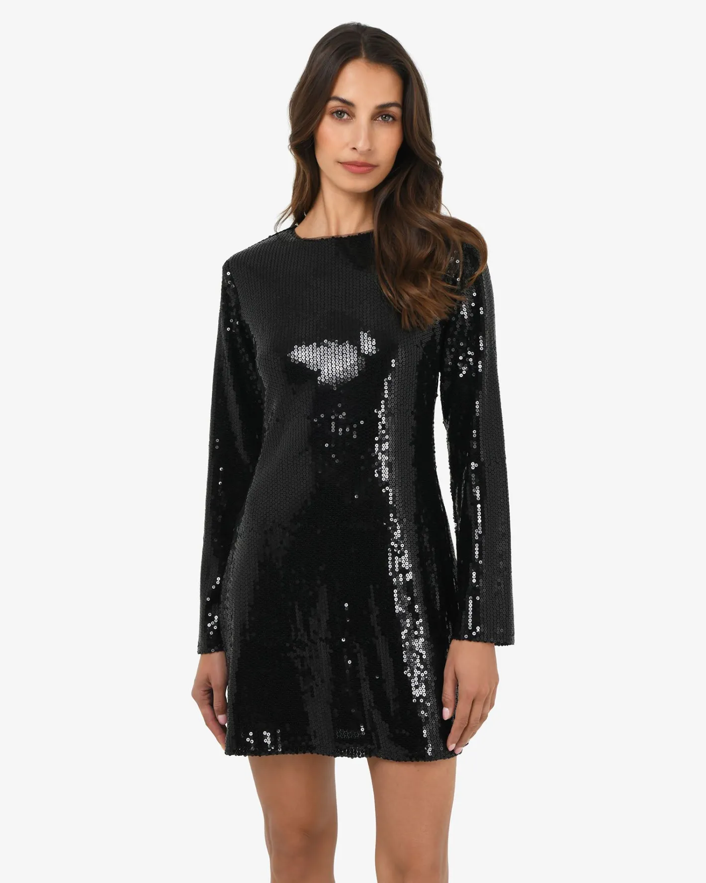 Forcast Mimi Shift Sequin Dress Black Sequin Sale