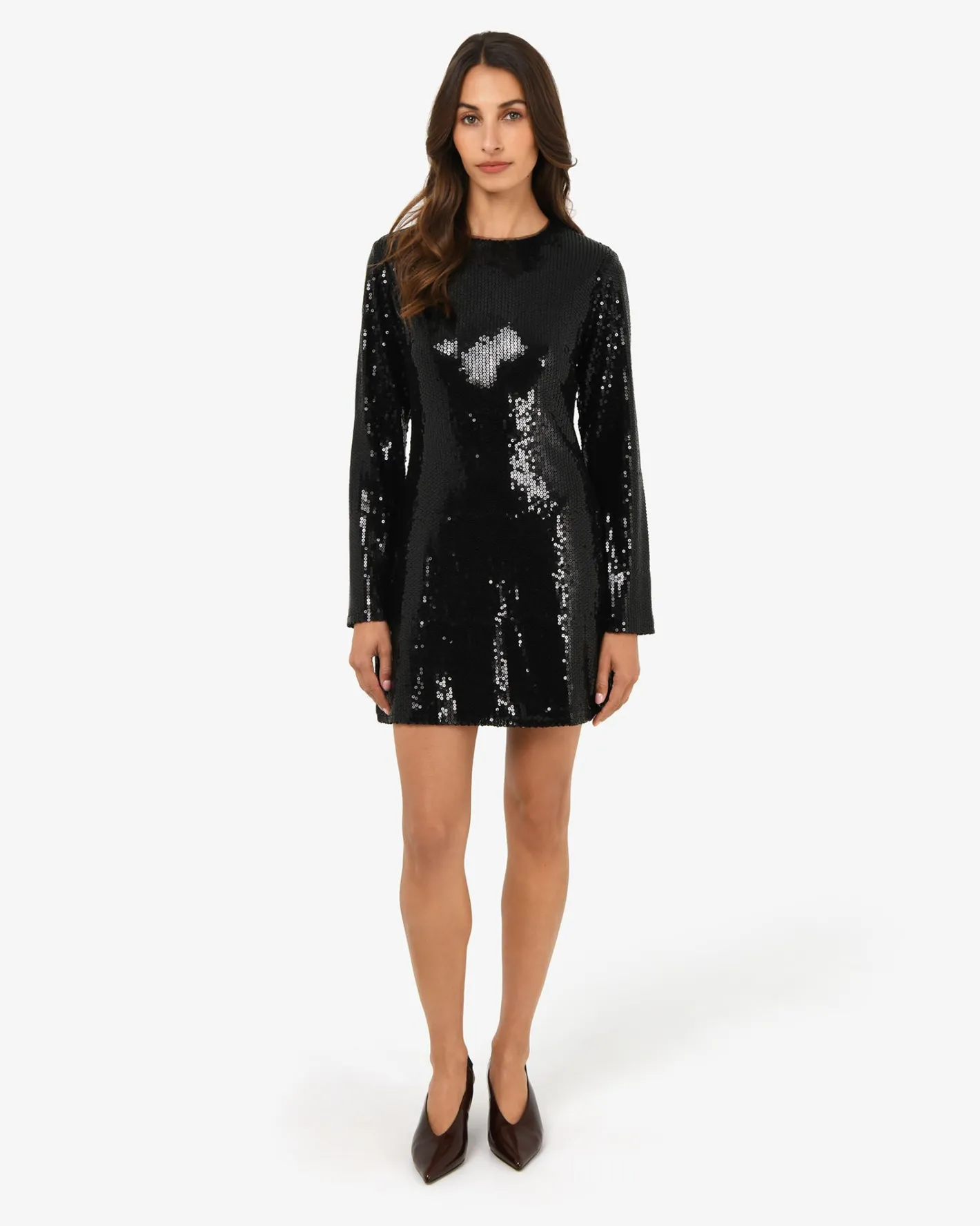 Forcast Mimi Shift Sequin Dress Black Sequin Sale