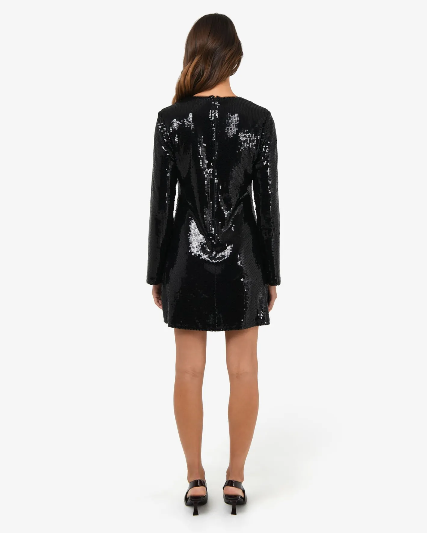 Forcast Mimi Shift Sequin Dress Black Sequin Sale