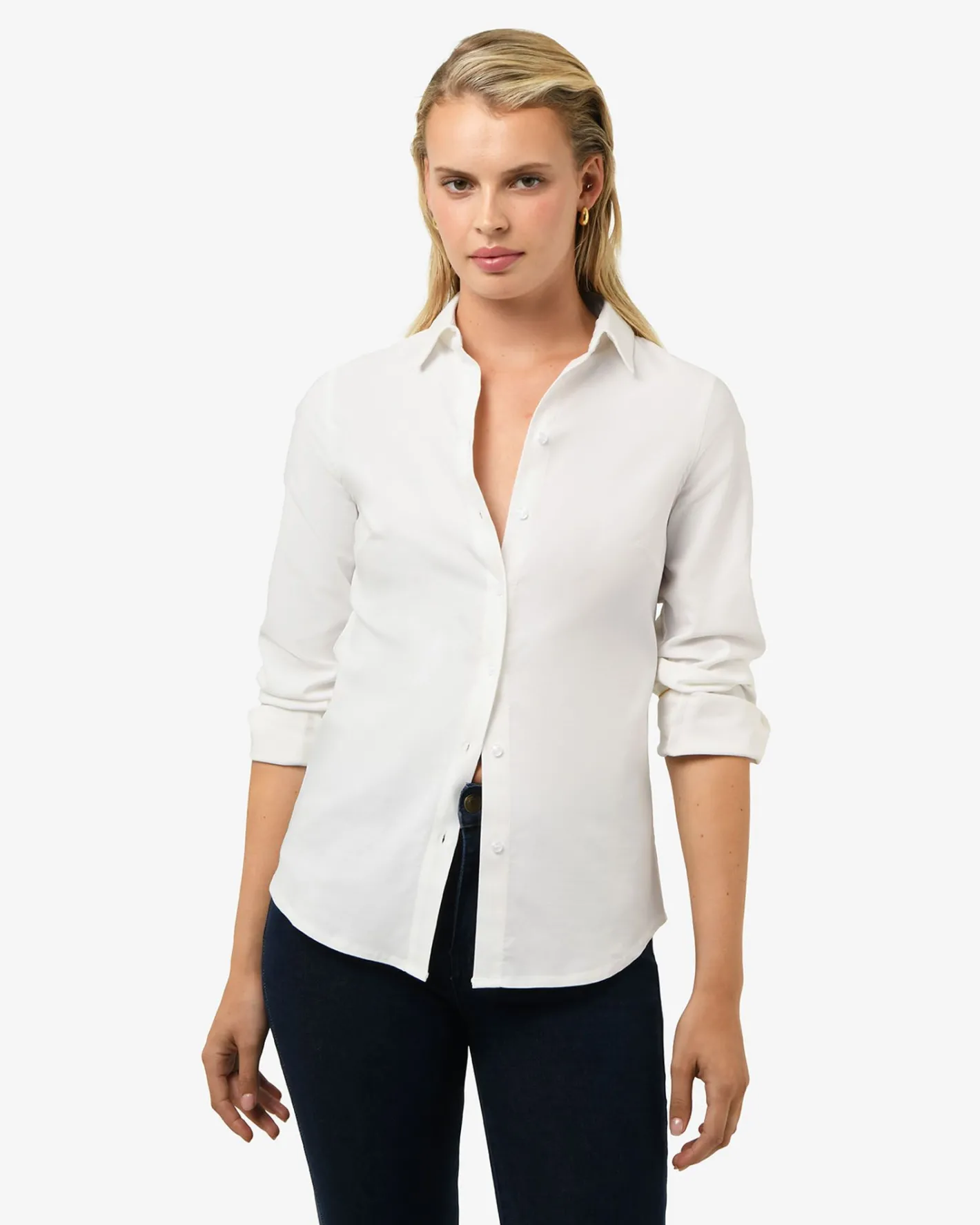 Forcast Morgan Collared Shirt Ivory Clearance