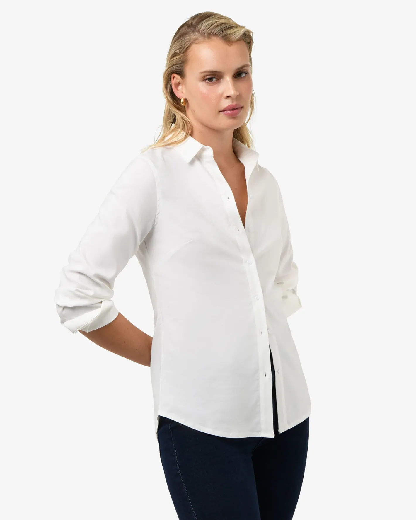 Forcast Morgan Collared Shirt Ivory Clearance
