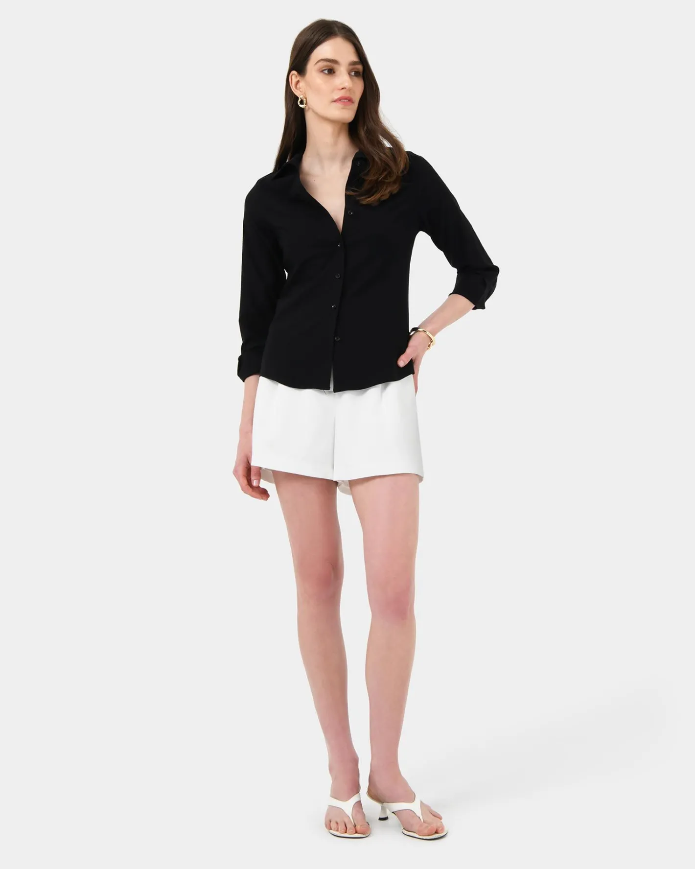 Forcast Morgan Collared Shirt Black Discount