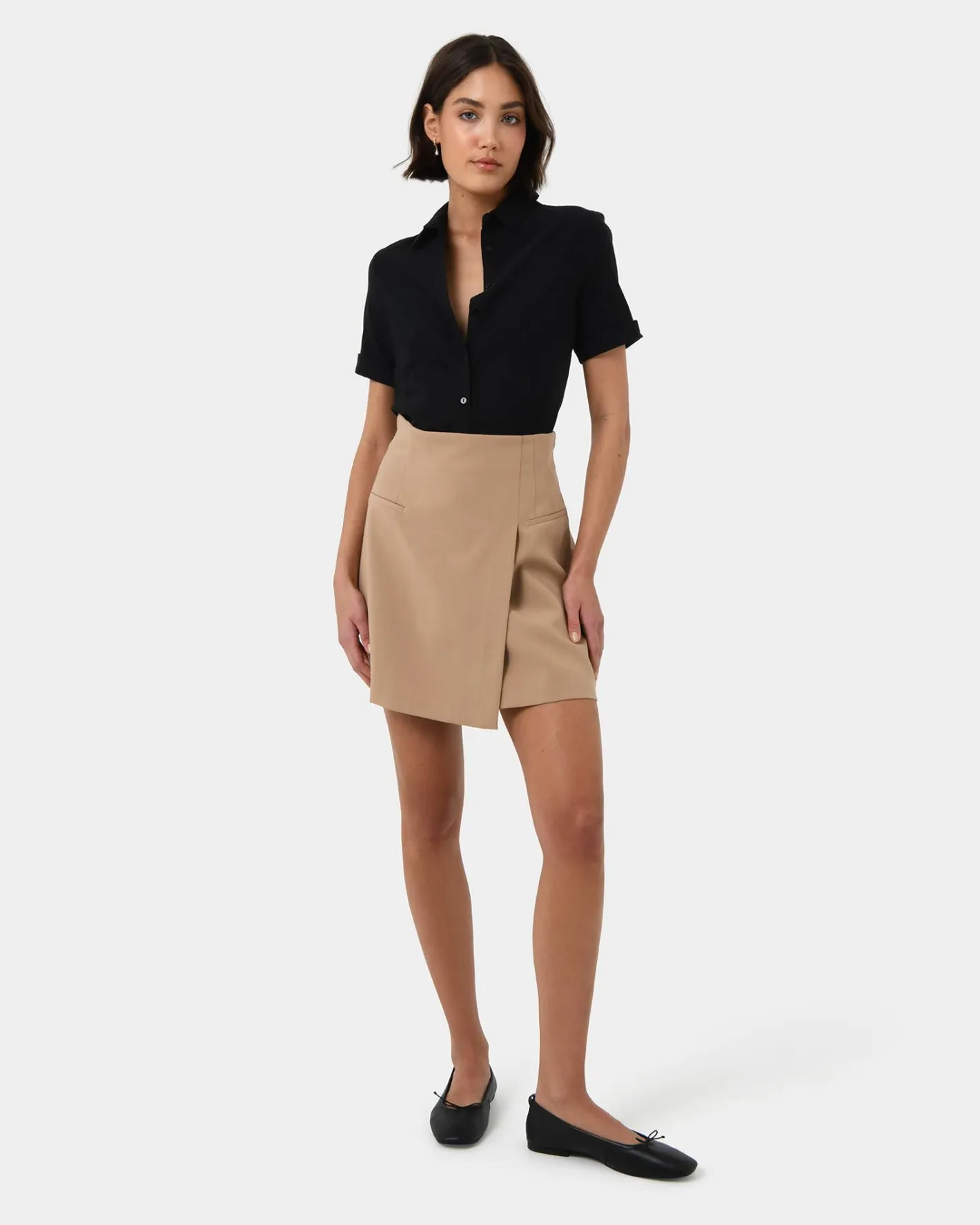 Forcast Morgan Cuff Short Sleeve Black Discount