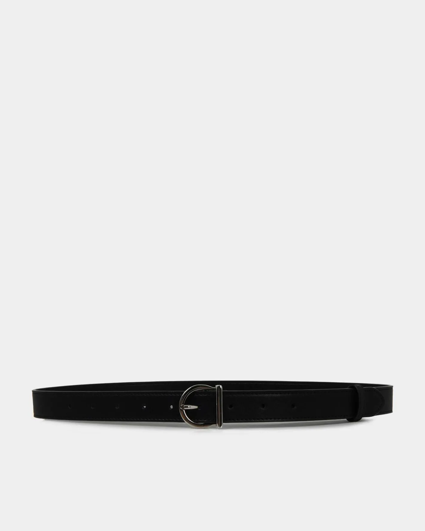 Forcast Morroco 2 Leather Belt Black Silver Discount