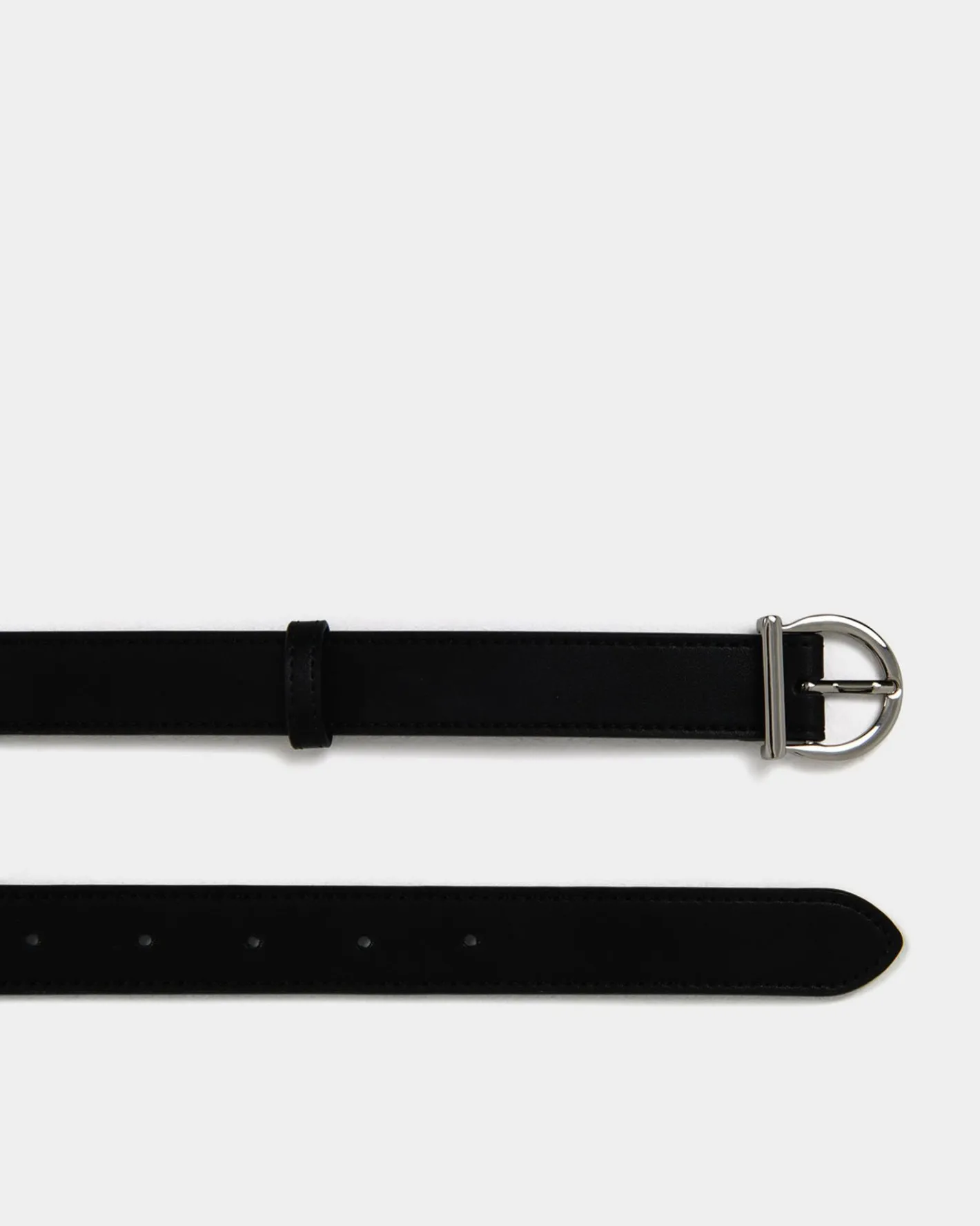 Forcast Morroco 2 Leather Belt Black Silver Discount