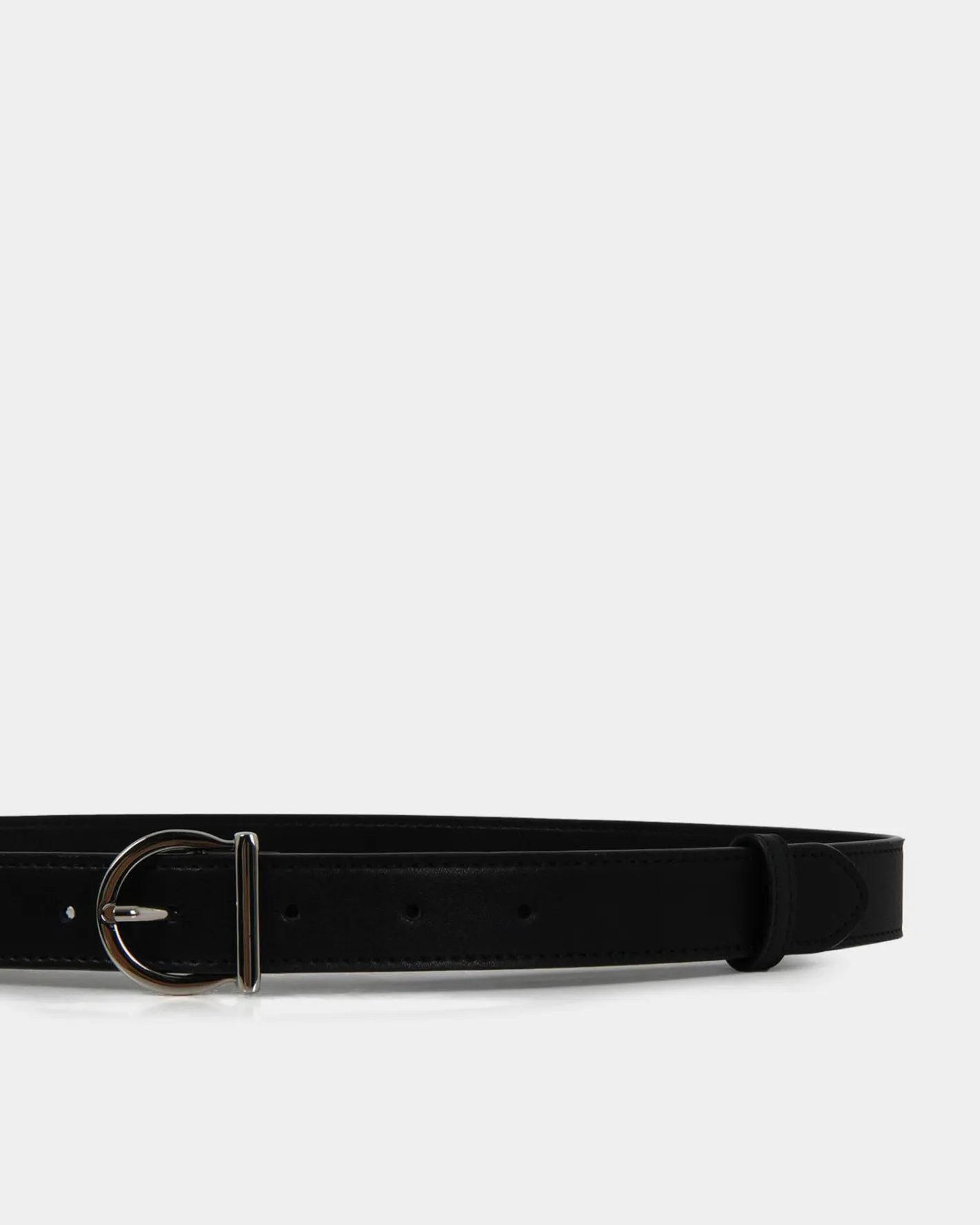 Forcast Morroco 2 Leather Belt Black Silver Discount