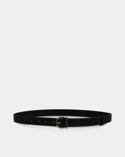 Forcast Morroco 2 Leather Belt Black Silver Discount