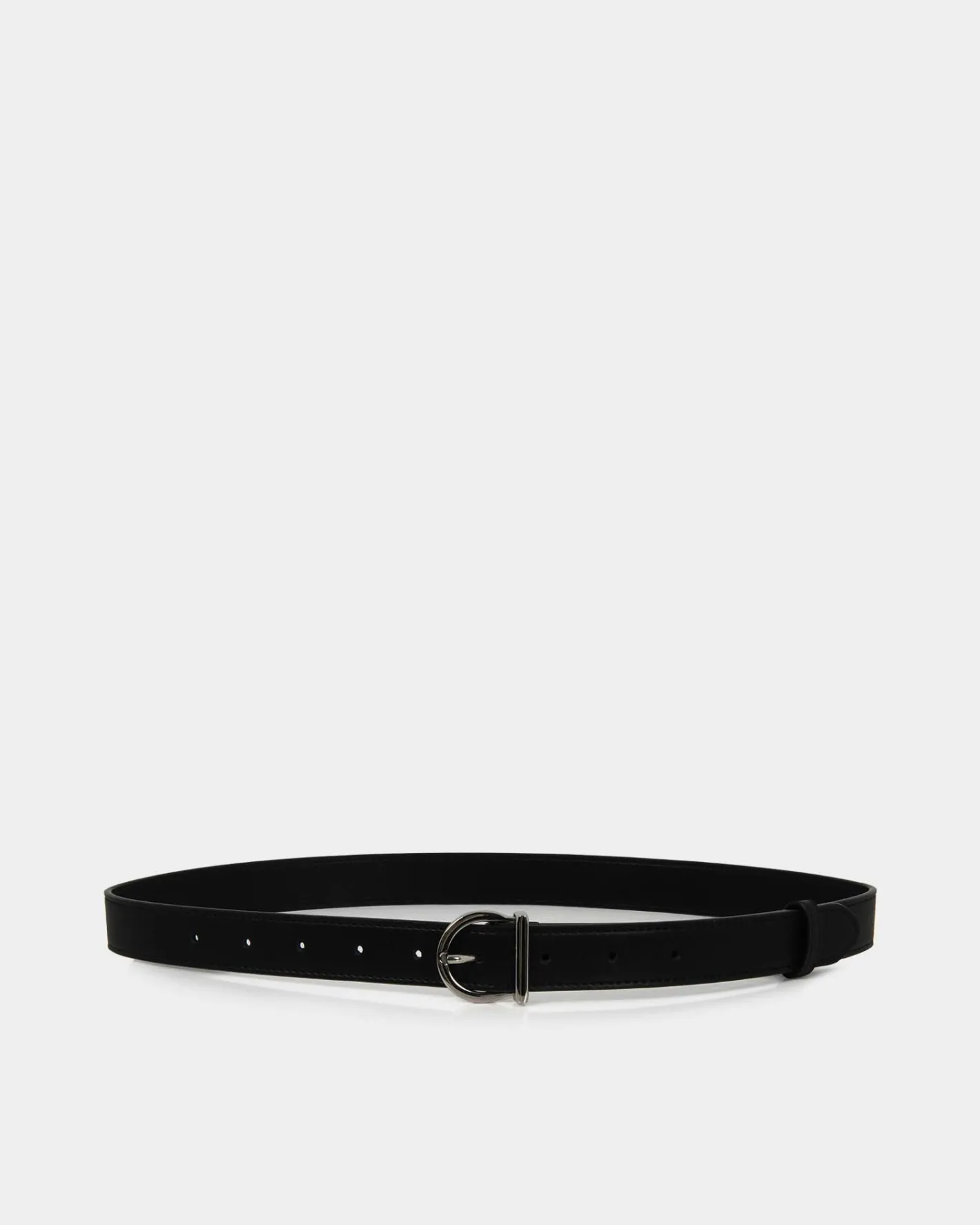 Forcast Morroco 2 Leather Belt Black Silver Discount
