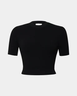 Forcast Murphy Crop Knit Top Black Hot