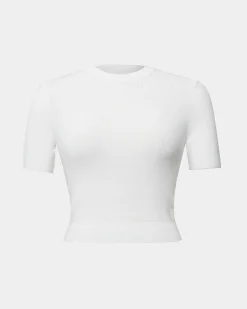 Forcast Murphy Crop Knit Top Ivory