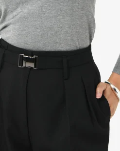 Forcast Nadia Buckle Wide Leg Pants Black Outlet