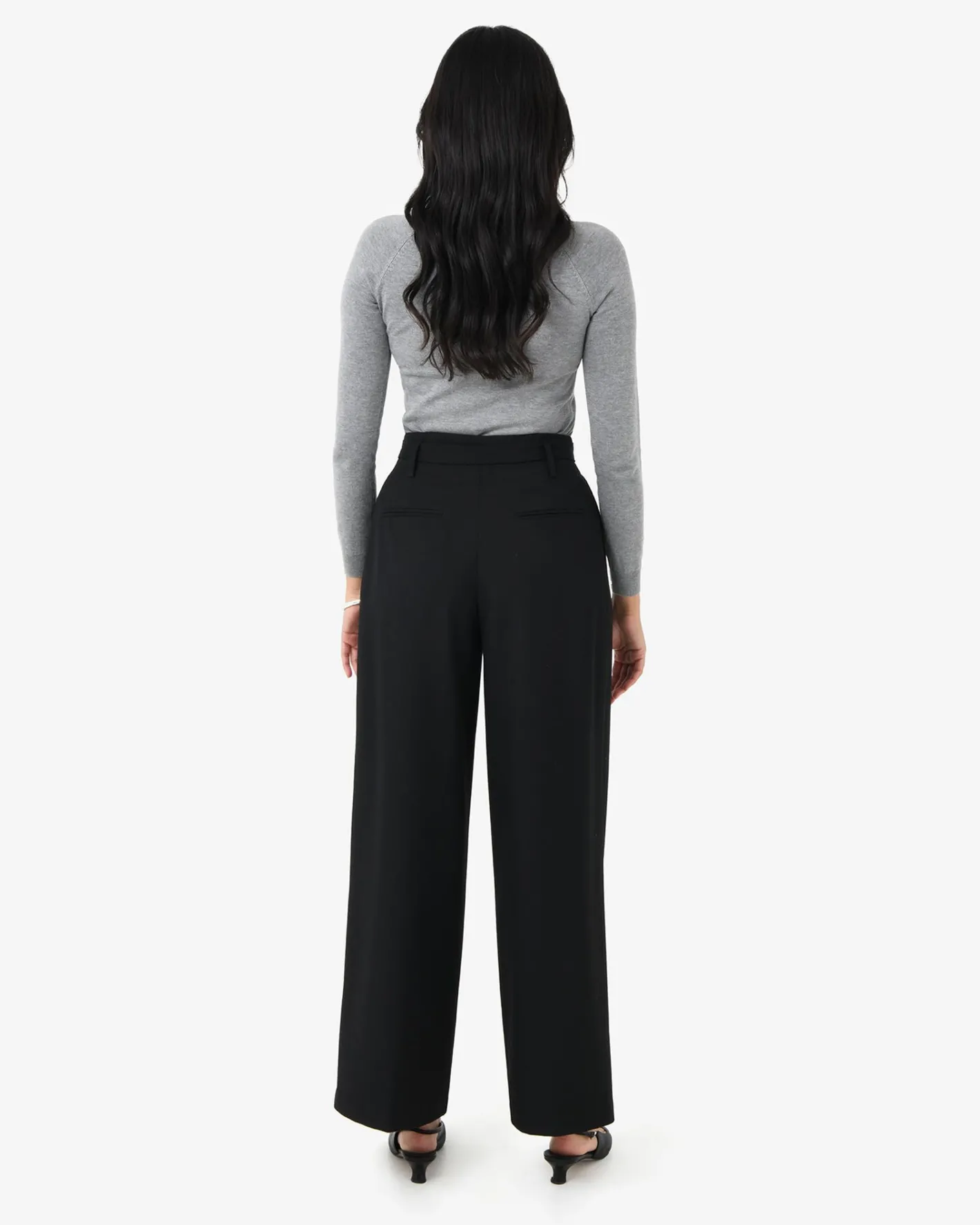 Forcast Nadia Buckle Wide Leg Pants Black Outlet